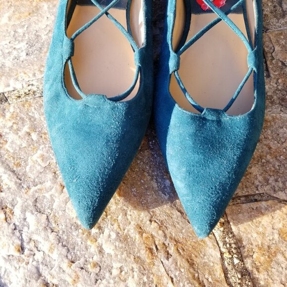 Michael Kors Collection Kallie Lace Up Suede Flats - Picture 8 of 12